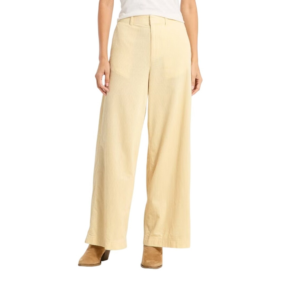 Universal Thread Women's Cream Corduroy High Rise Wide Leg Pants Size 6